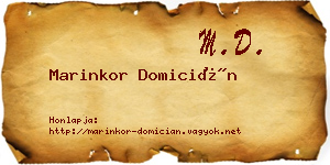 Marinkor Domicián névjegykártya